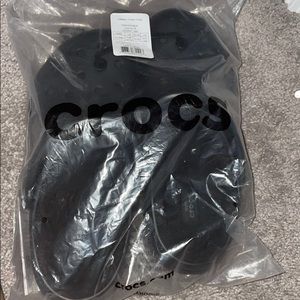 furry black crocs